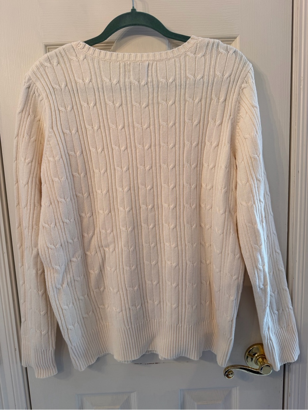 St. John's Bay | Sweaters | St Johns Bay Cream Cable Knit Crewneck ...